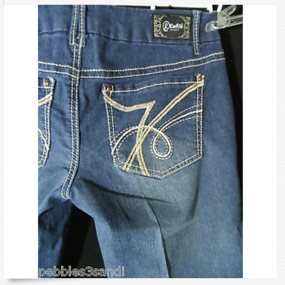 Nwt REWASH Denim Jean Shorts Jr. 7 Embroidered